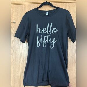 Bella Canvas Black 'Hello Fifty' Tee